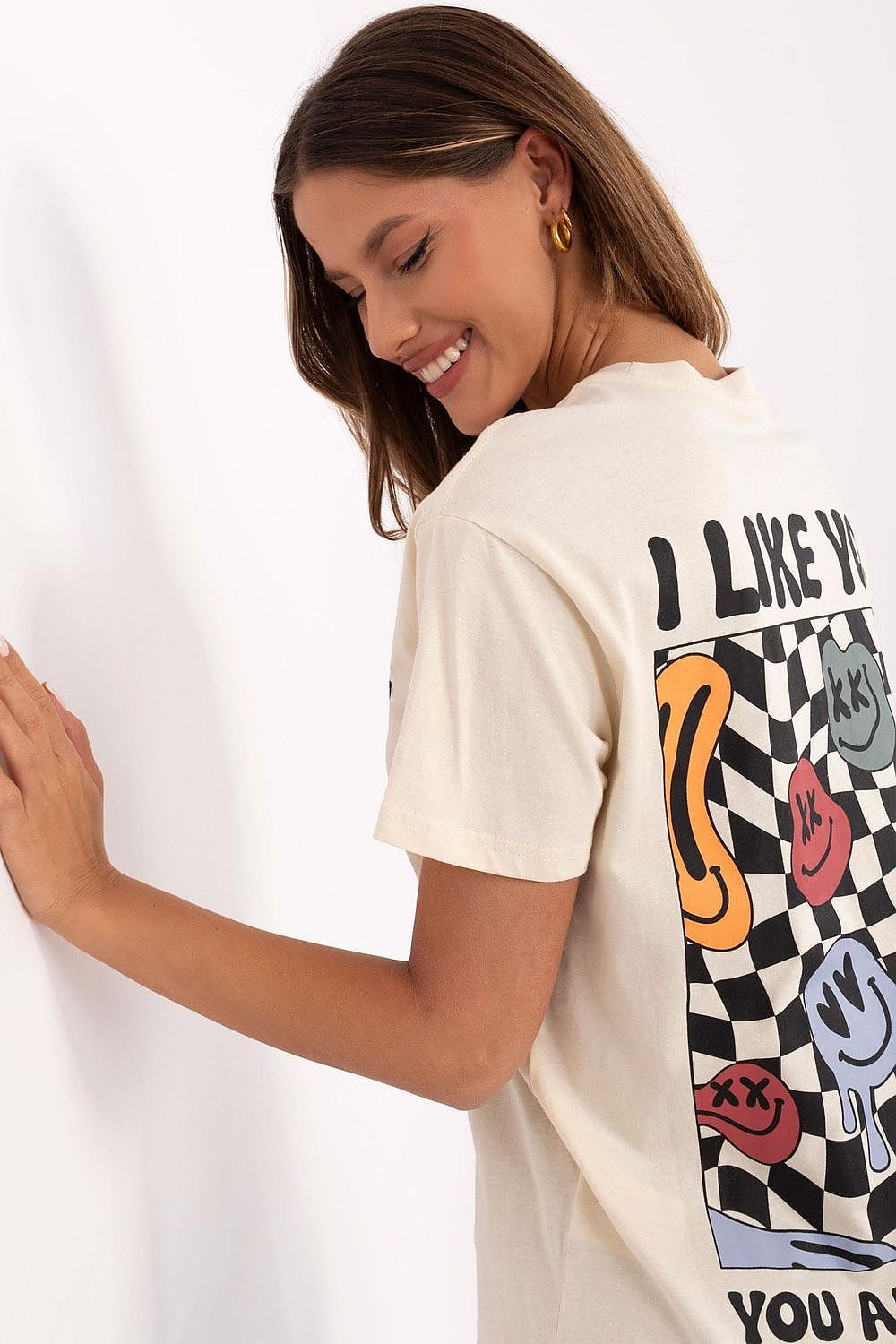   T-shirt Damski Model D12022AC02645E Light Beige - Sublevel 