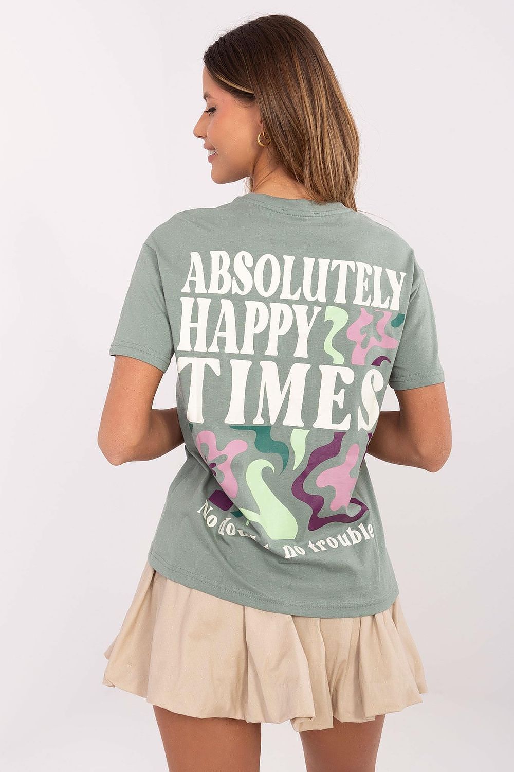   T-shirt Damski Model D12022AC02645G Pistacja - Sublevel 