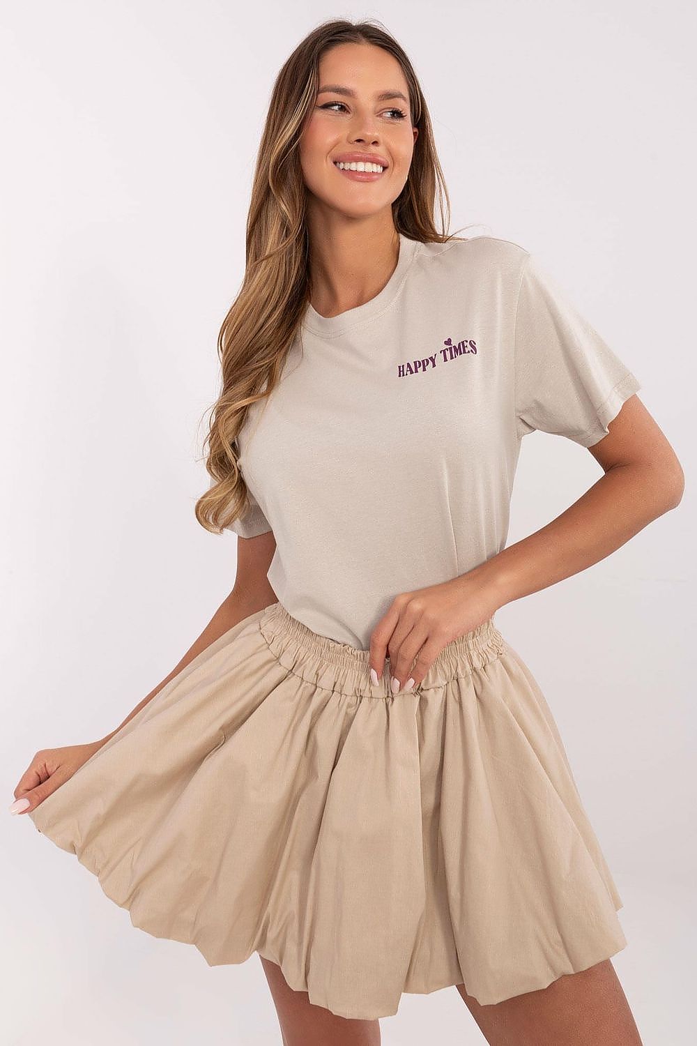   T-shirt Damski Model D12022AC02645G Beige - Sublevel 
