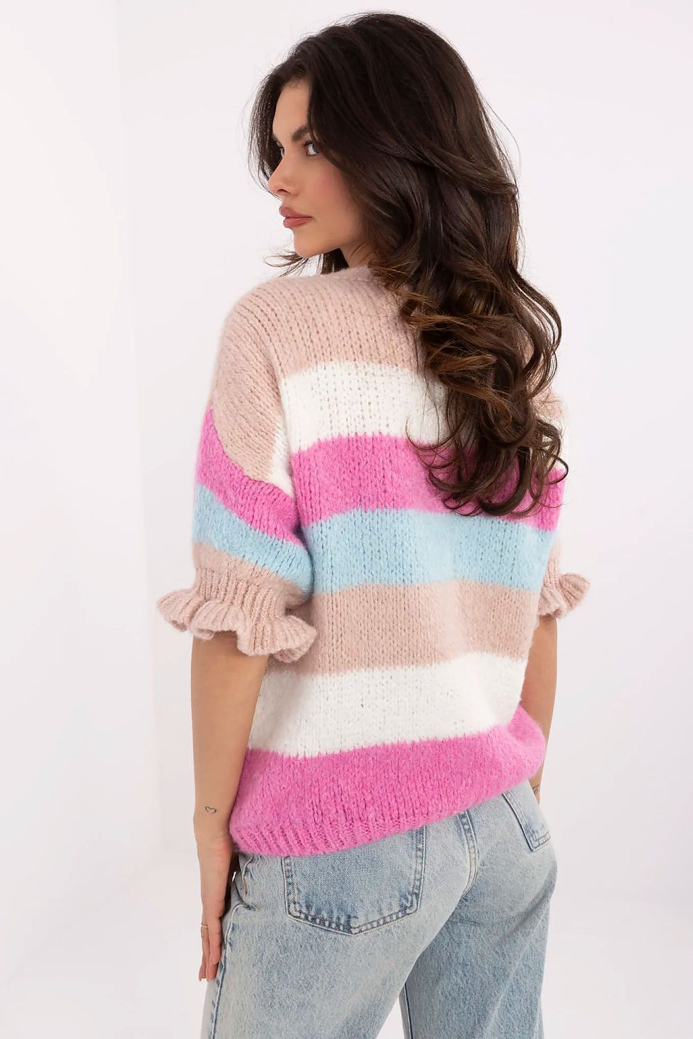   Sweter Damski Model MI-SW-1903.94 White/Pink - Italy Moda 