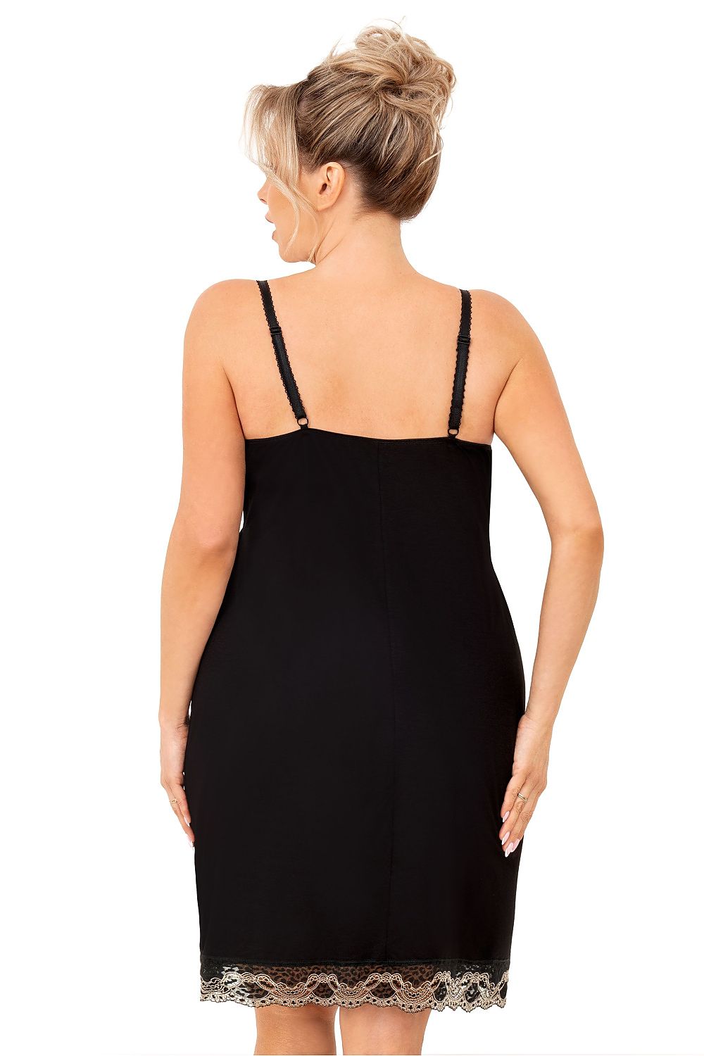  Koszulka nocna Koszula Nocna Model Hana II Plus Size Black - Donna 