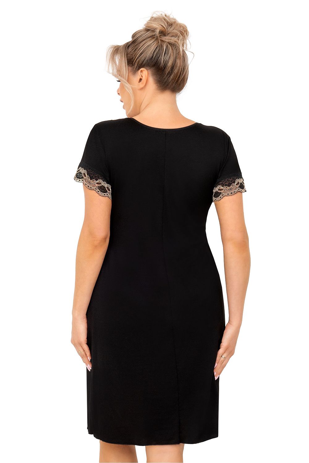  Koszulka nocna Koszula Nocna Model Hana Plus Size Black - Donna 