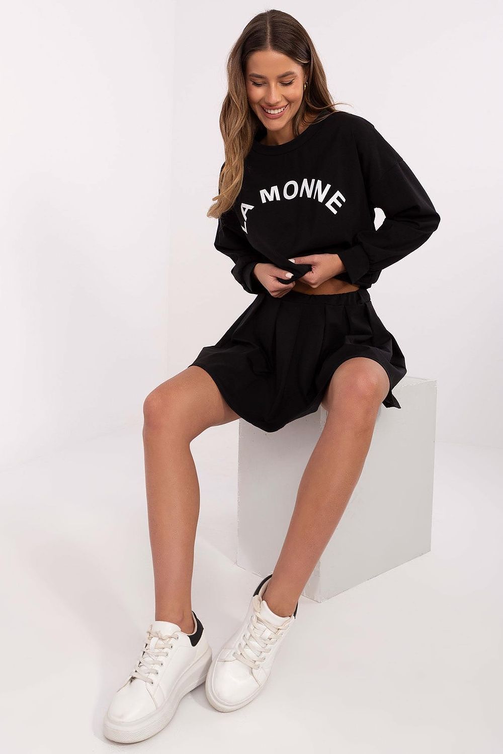  Spódnica Komplet Model MI-KMPL-M6158.92 Black - Italy Moda 