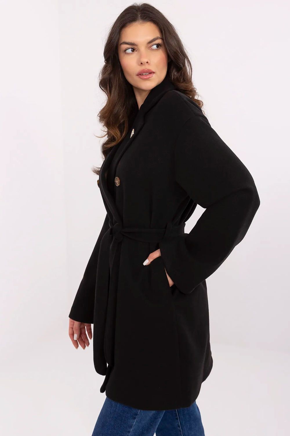   Płaszcz Damski Model TW-PL-BI-28987.85 Black - Och Bella 