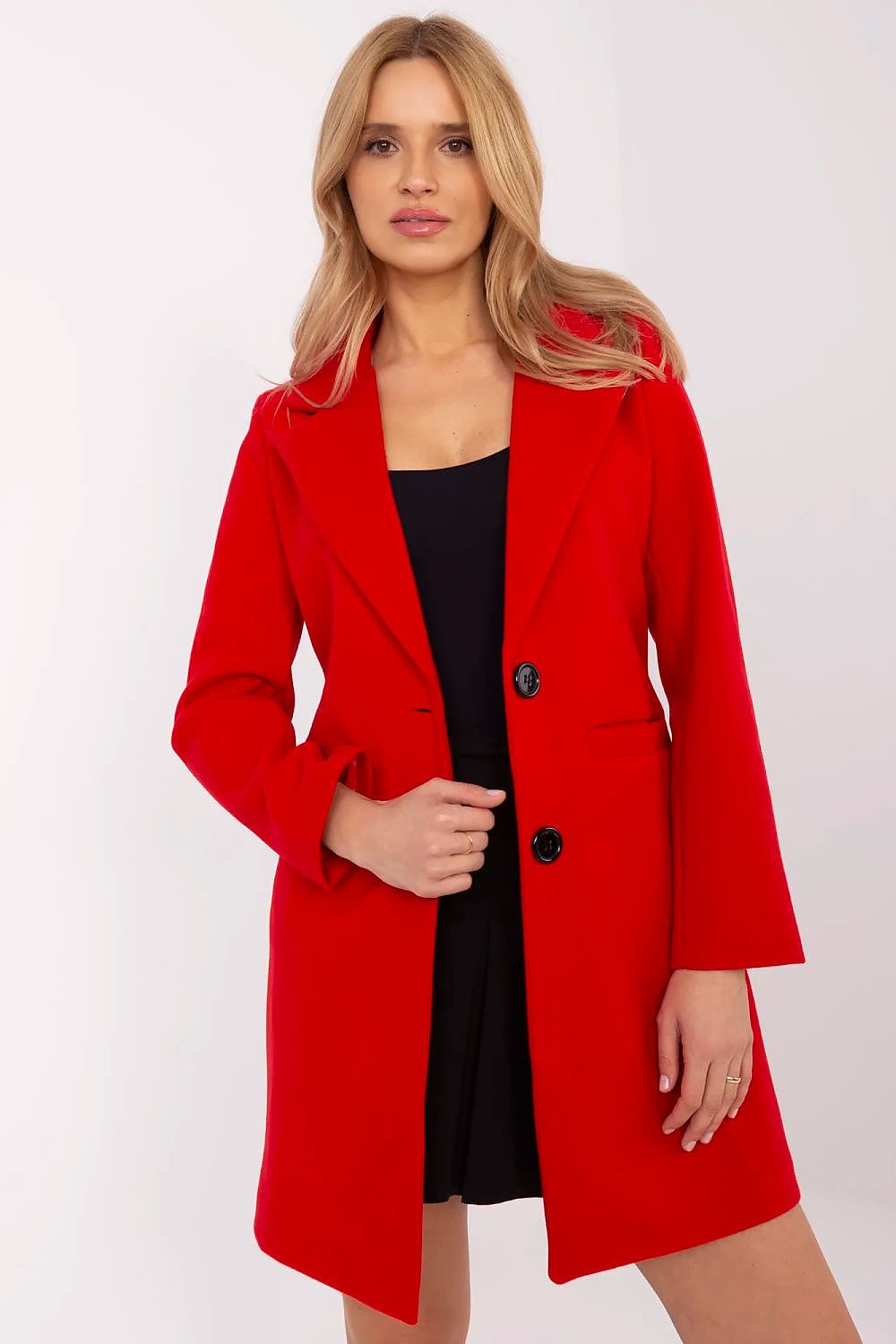   Płaszcz Damski Model TW-PL-BI-25533.18 Red - Och Bella 