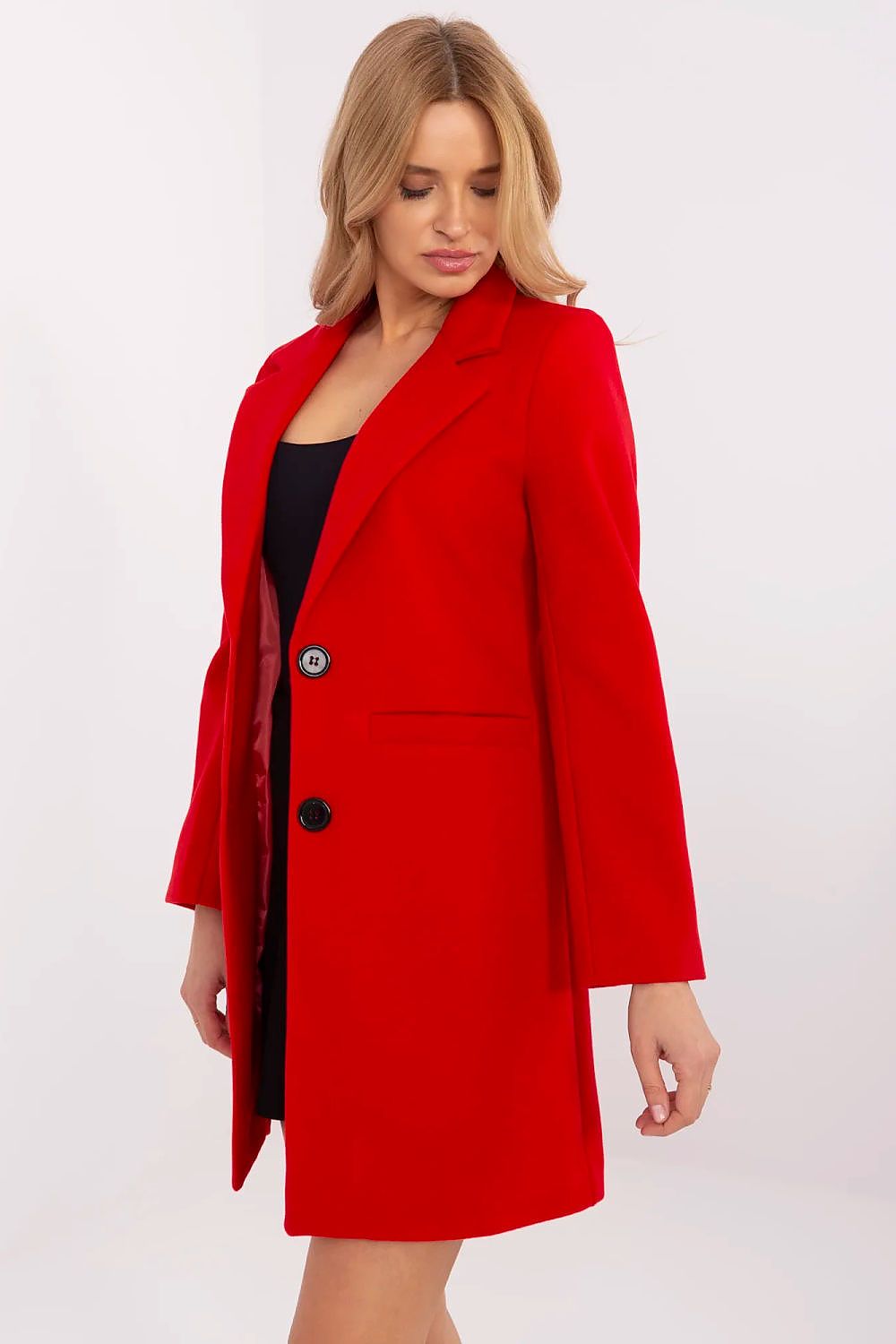   Płaszcz Damski Model TW-PL-BI-25533.18 Red - Och Bella 