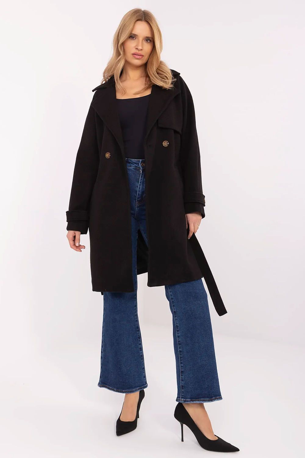   Płaszcz Damski Model TW-PL-BI-2309.86 Black - Och Bella 