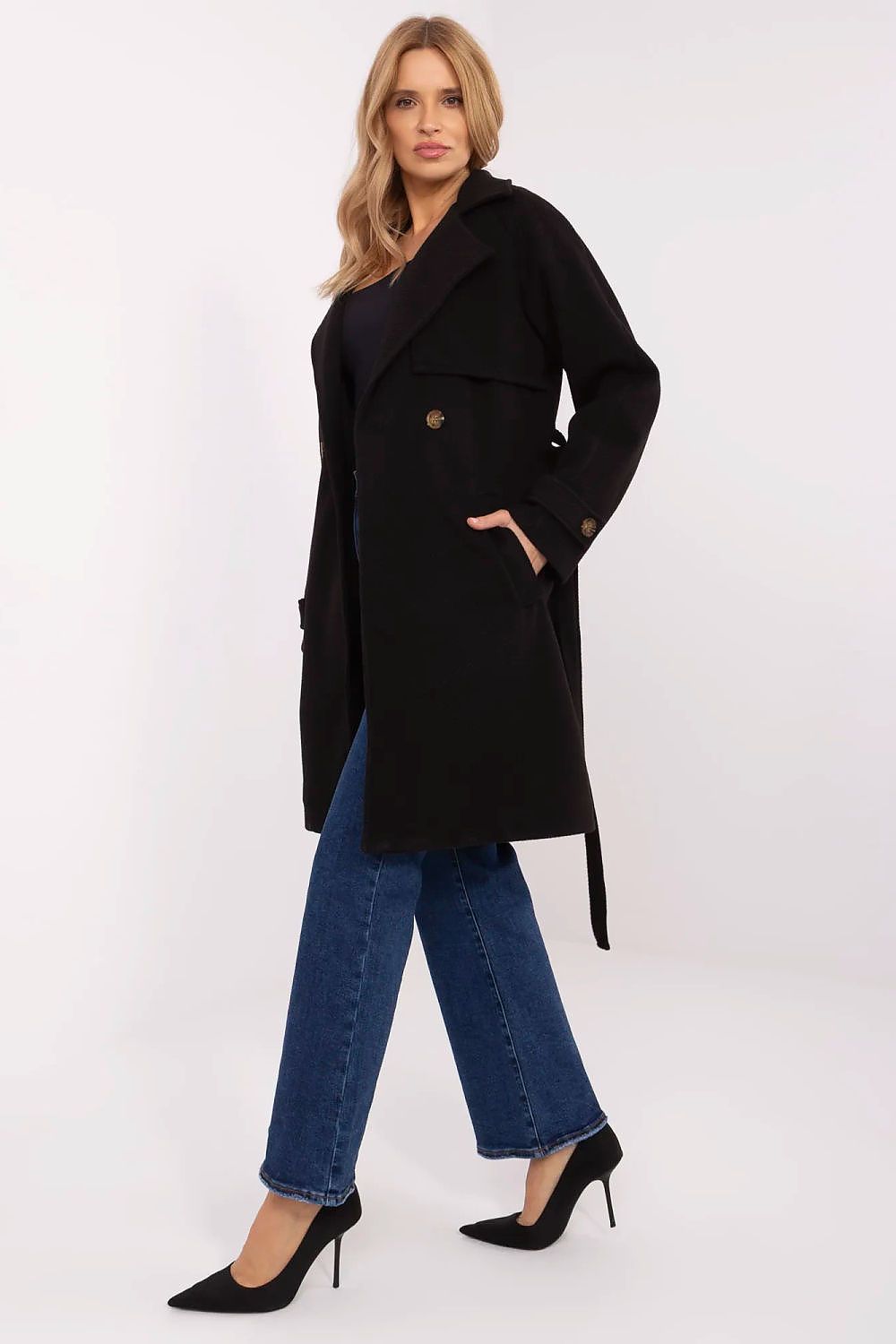   Płaszcz Damski Model TW-PL-BI-2309.86 Black - Och Bella 