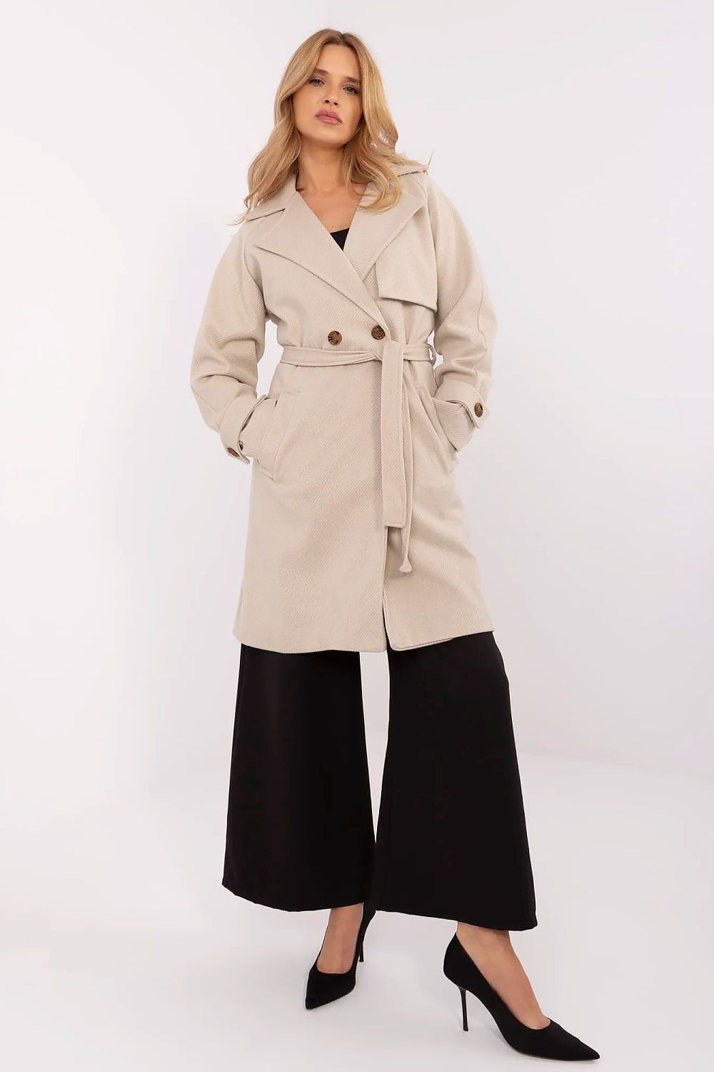   Płaszcz Damski Model TW-PL-BI-2309.86 Beige - Och Bella 