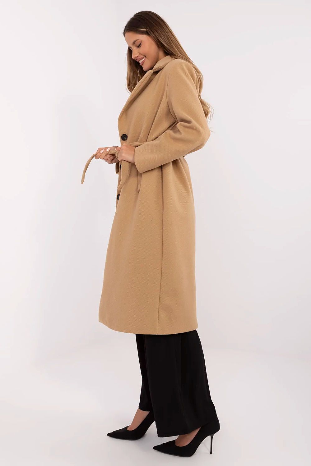  Płaszcz Damski Model MO-PL-1804.00 Camel - Italy Moda 