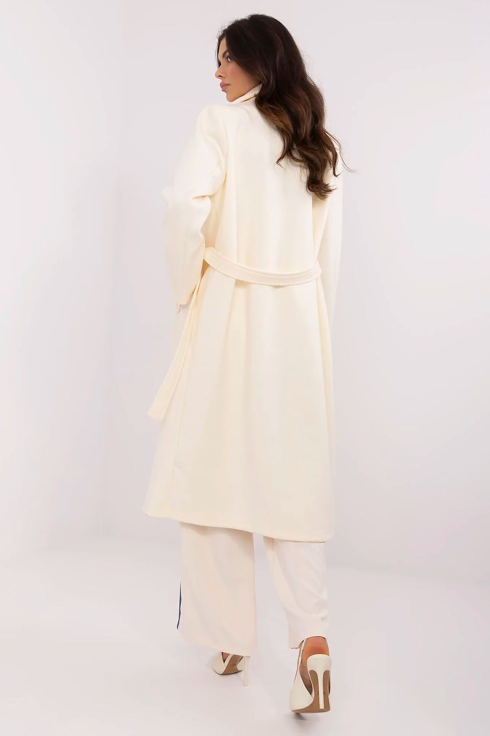   Płaszcz Damski Model MO-PL-1804.00 Ecru - Italy Moda 