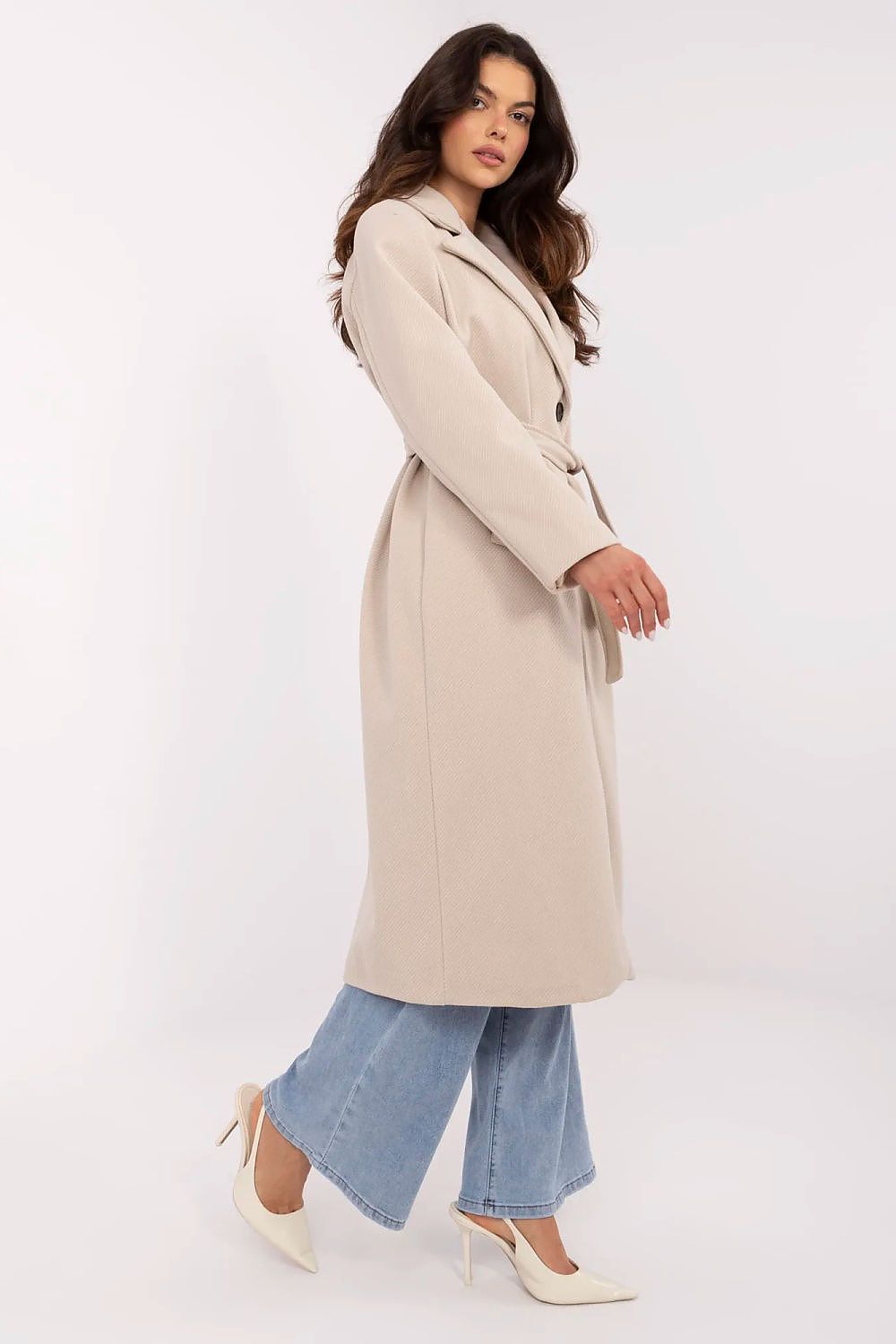   Płaszcz Damski Model MO-PL-1804.00 Beige - Italy Moda 
