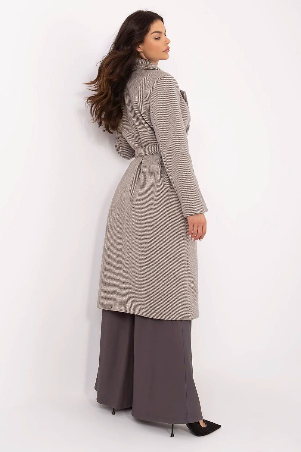   Płaszcz Damski Model MO-PL-1804.00 Grey/Beige - Italy Moda 