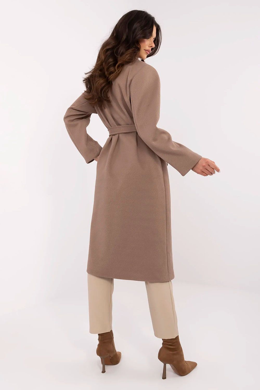   Płaszcz Damski Model MO-PL-1804.00 Dark Beige - Italy Moda 