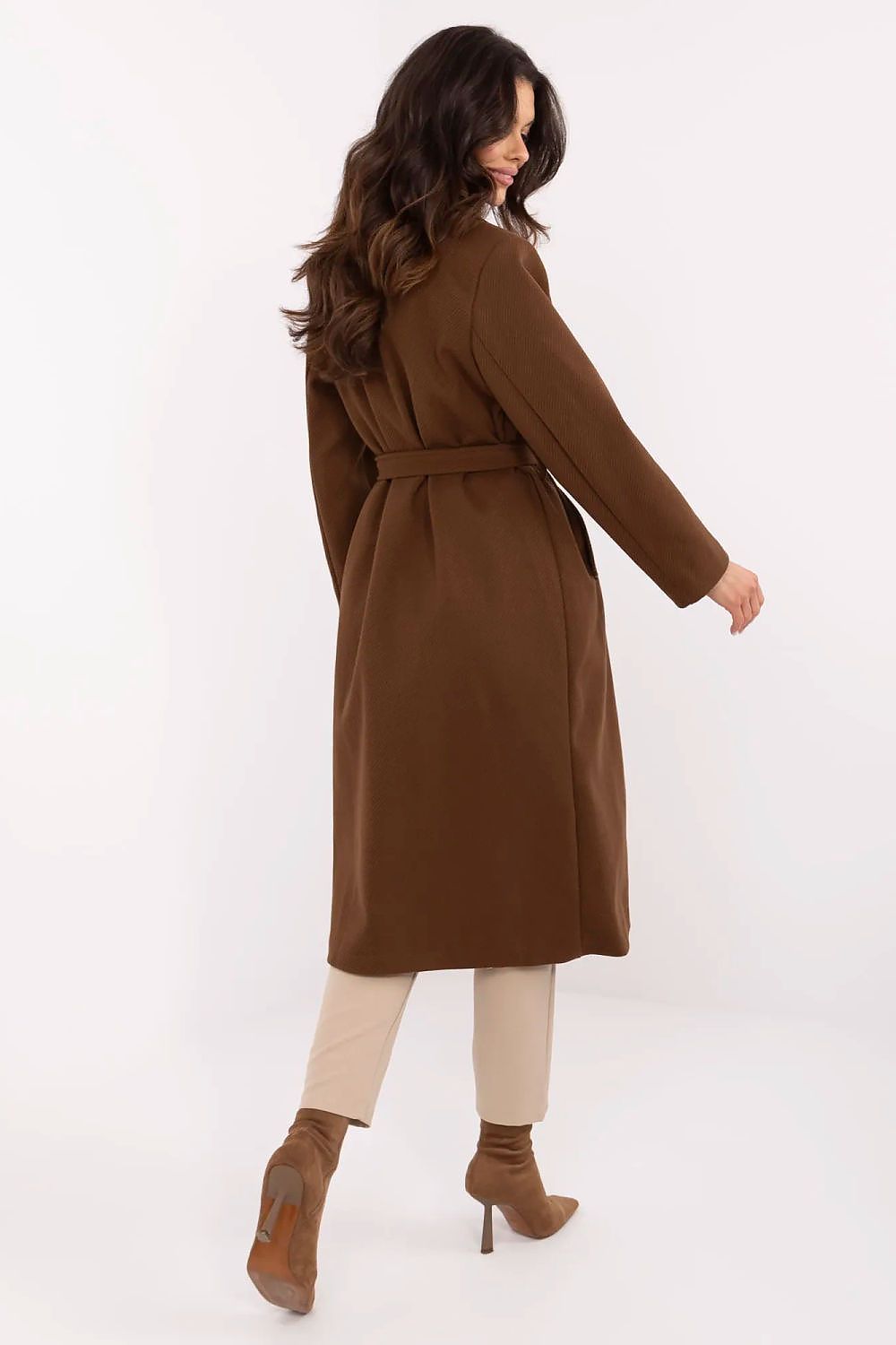   Płaszcz Damski Model MO-PL-1804.00 Brown - Italy Moda 