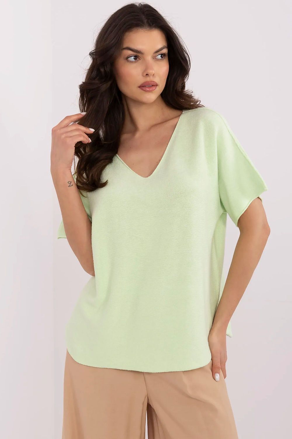   Sweter Damski Model MO-SW-0702.36 Pistacja - Italy Moda 
