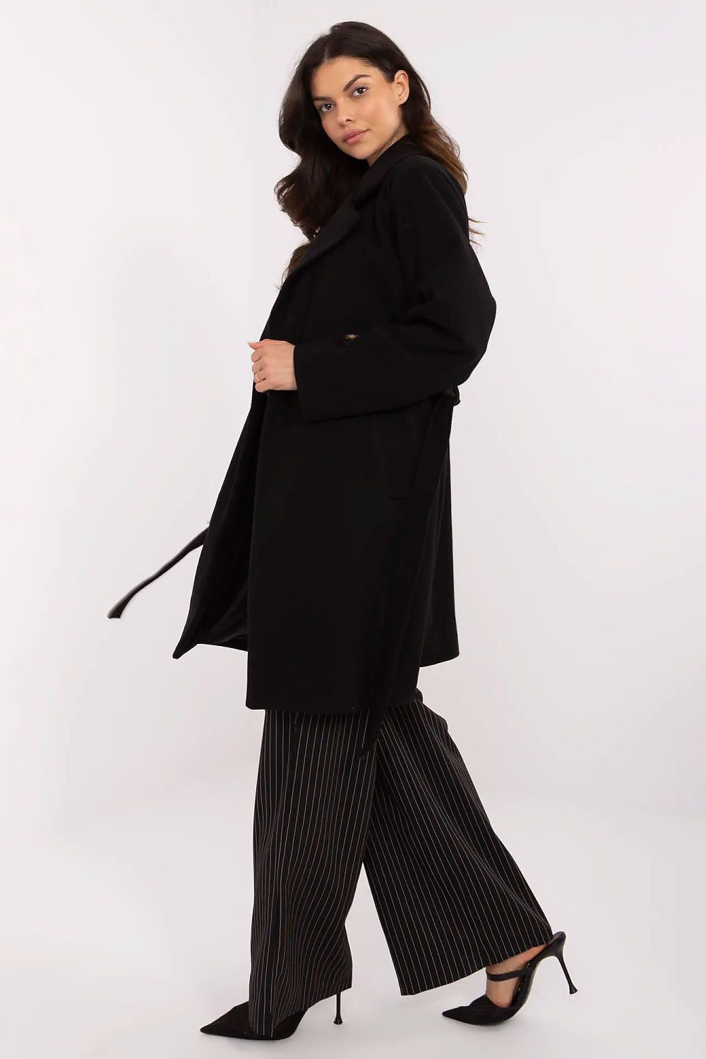   Płaszcz Damski Model MO-PL-5209.87 Black - Italy Moda 