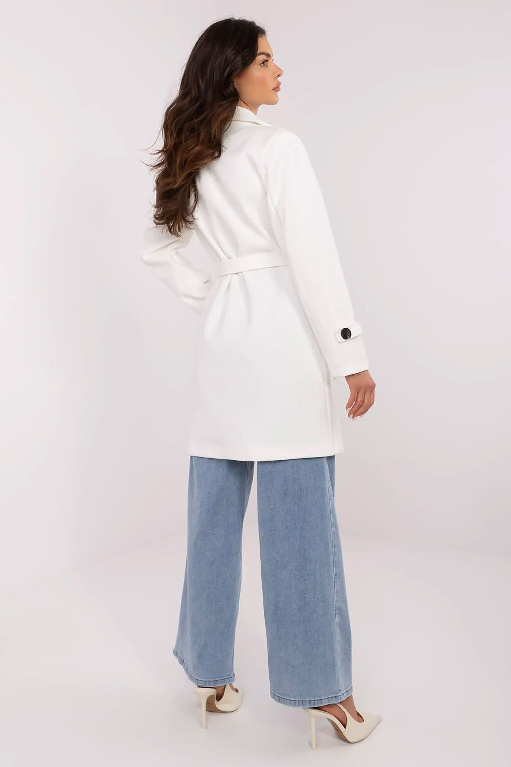   Płaszcz Damski Model MO-PL-5209.87 Ecru - Italy Moda 