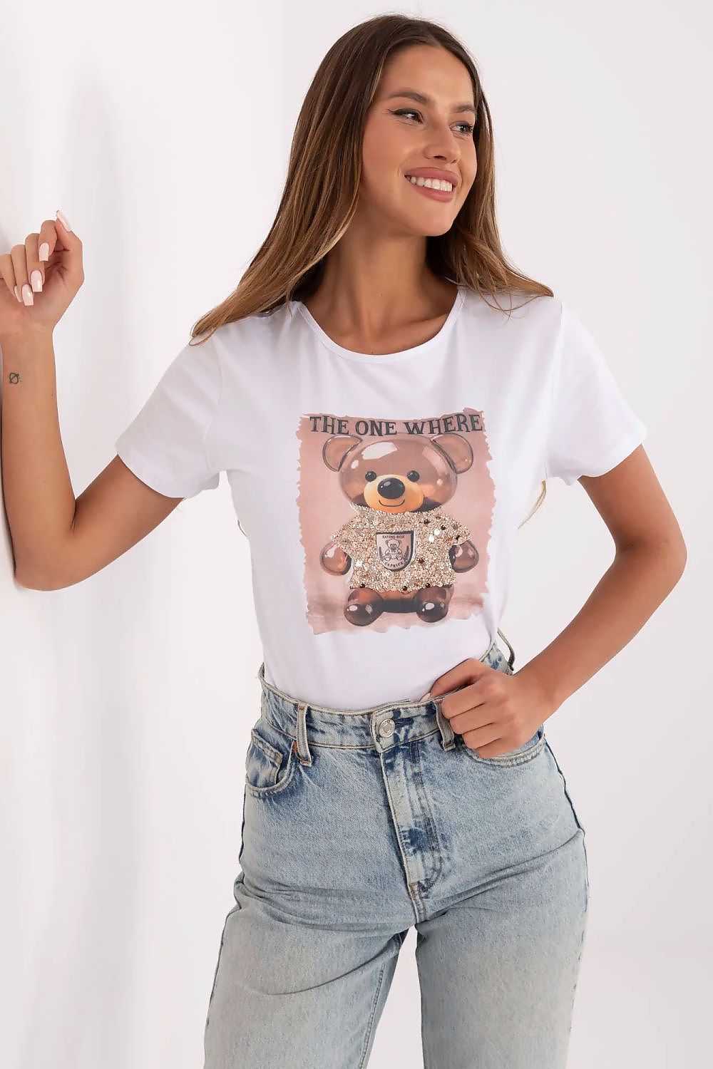   Tshirt Damski Model NM-TS-NG25285.74P White/Beige - NM 