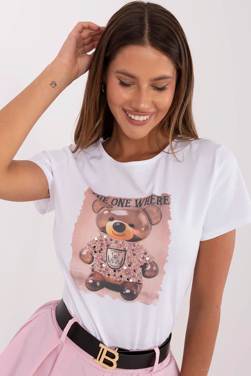   Tshirt Damski Model NM-TS-NG25285.74P White/Pink - NM 
