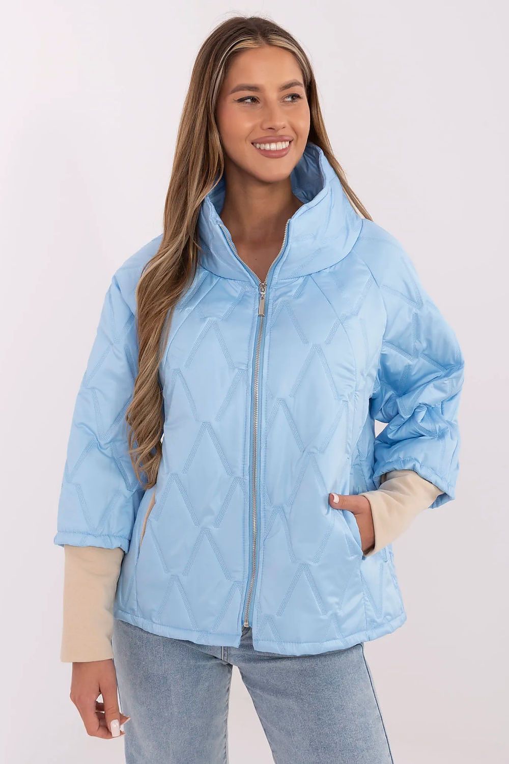   Kurtka Damska Model MI-KR-9002-1.74P Light Blue - Italy Moda 
