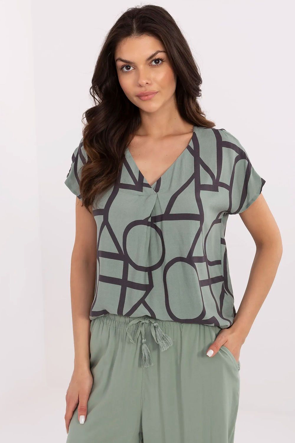   Bluzka Model D73771M11171D Khaki - Sublevel 