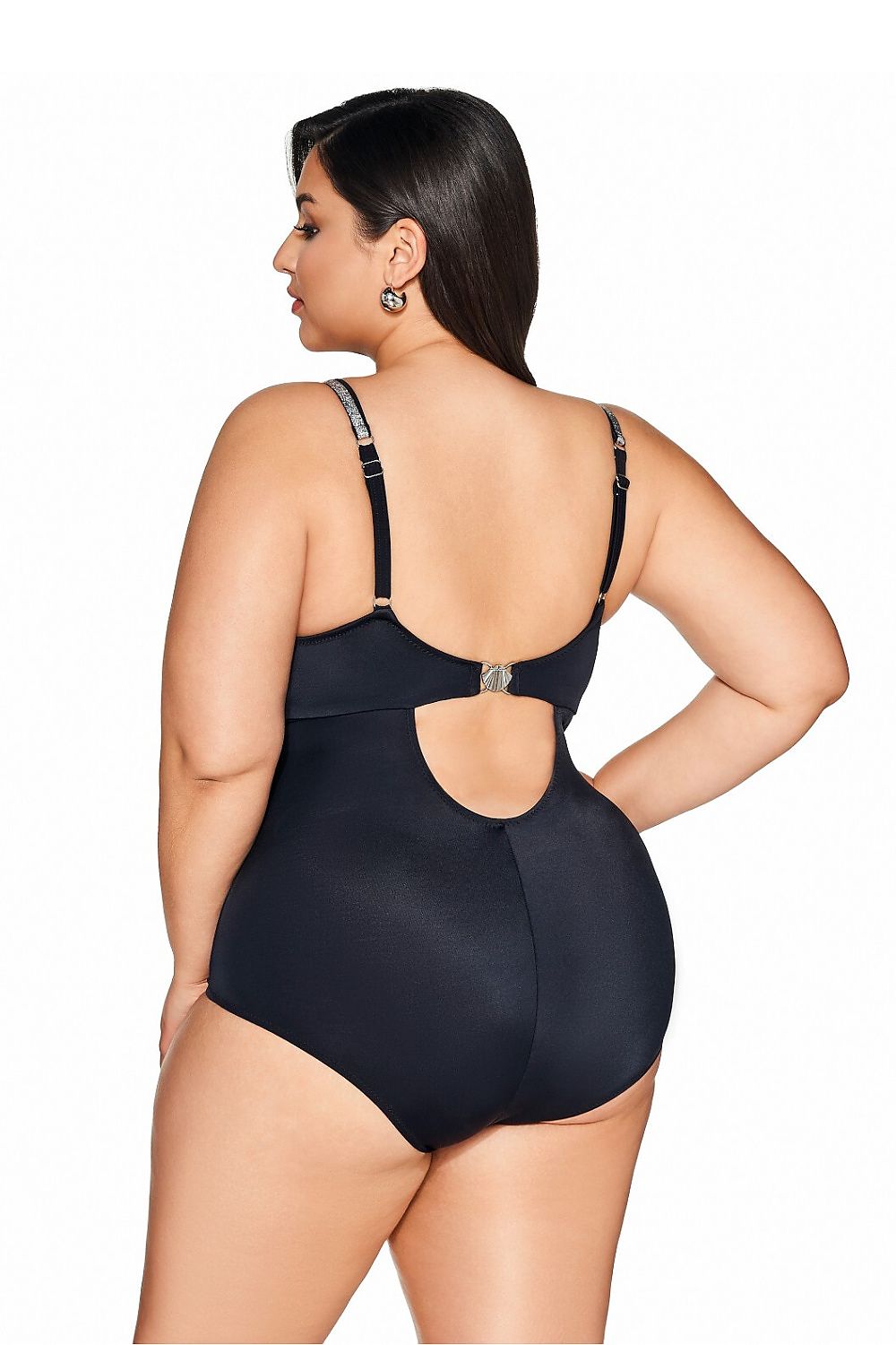  Jednoczęściowy strój kąpielowy Kostium kąpielowy Model SKJ63 Black - Ava 
