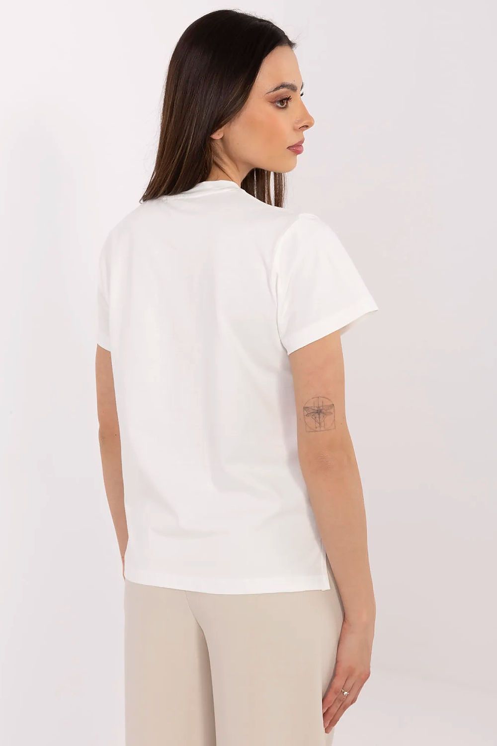   Tshirt Damski Model CLM-TS-1704.85 Ecru - Factory Price 