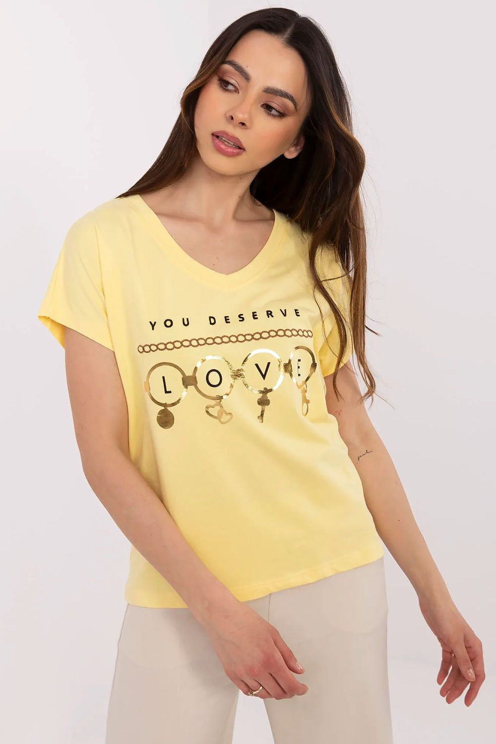   Tshirt Damski Model CLM-TS-1729.86 Yellow - Factory Price 