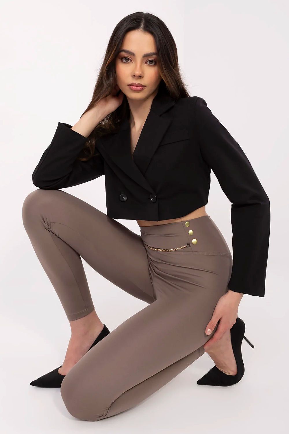   Legginsy Model CLM-LG-1382.01P Brown - Factory Price 
