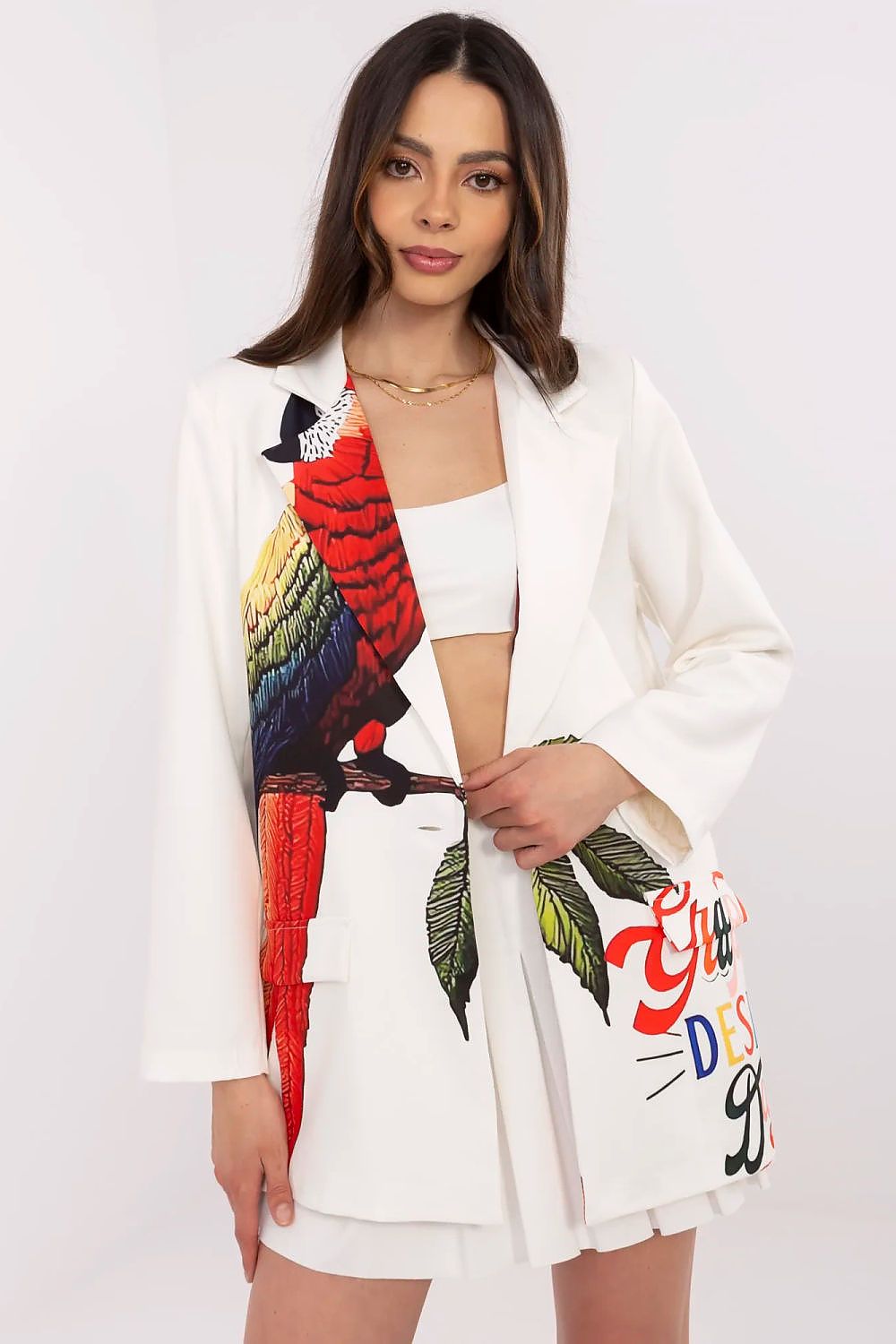   Marynarka Model DHJ-MA-18525-33.18 Ecru - Italy Moda 