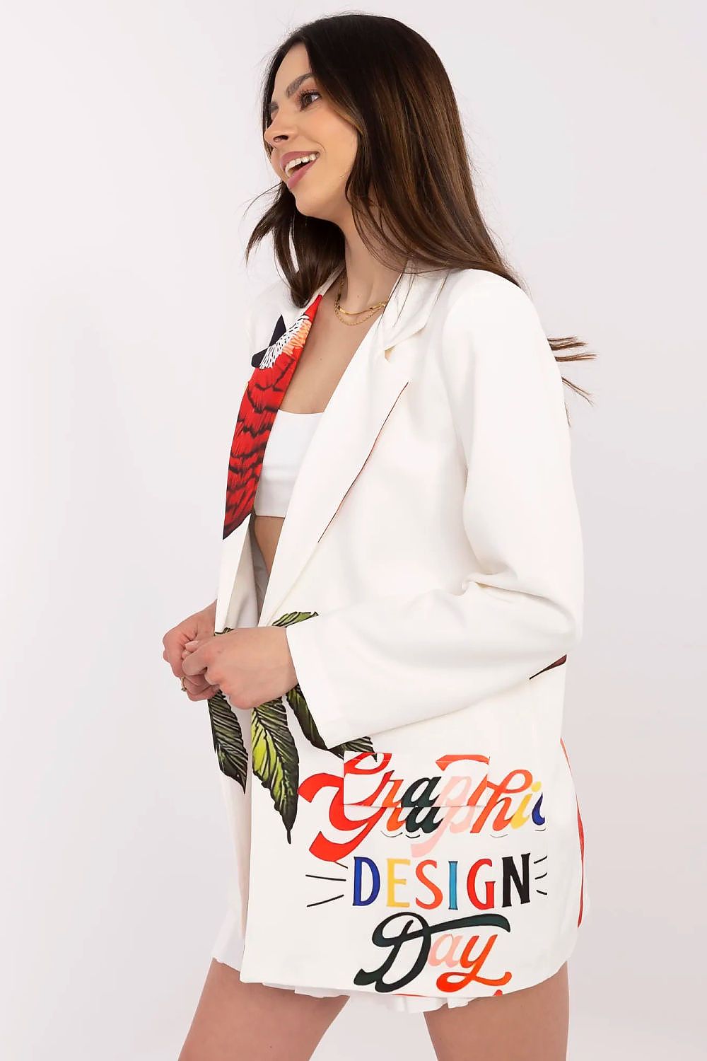   Marynarka Model DHJ-MA-18525-33.18 Ecru - Italy Moda 