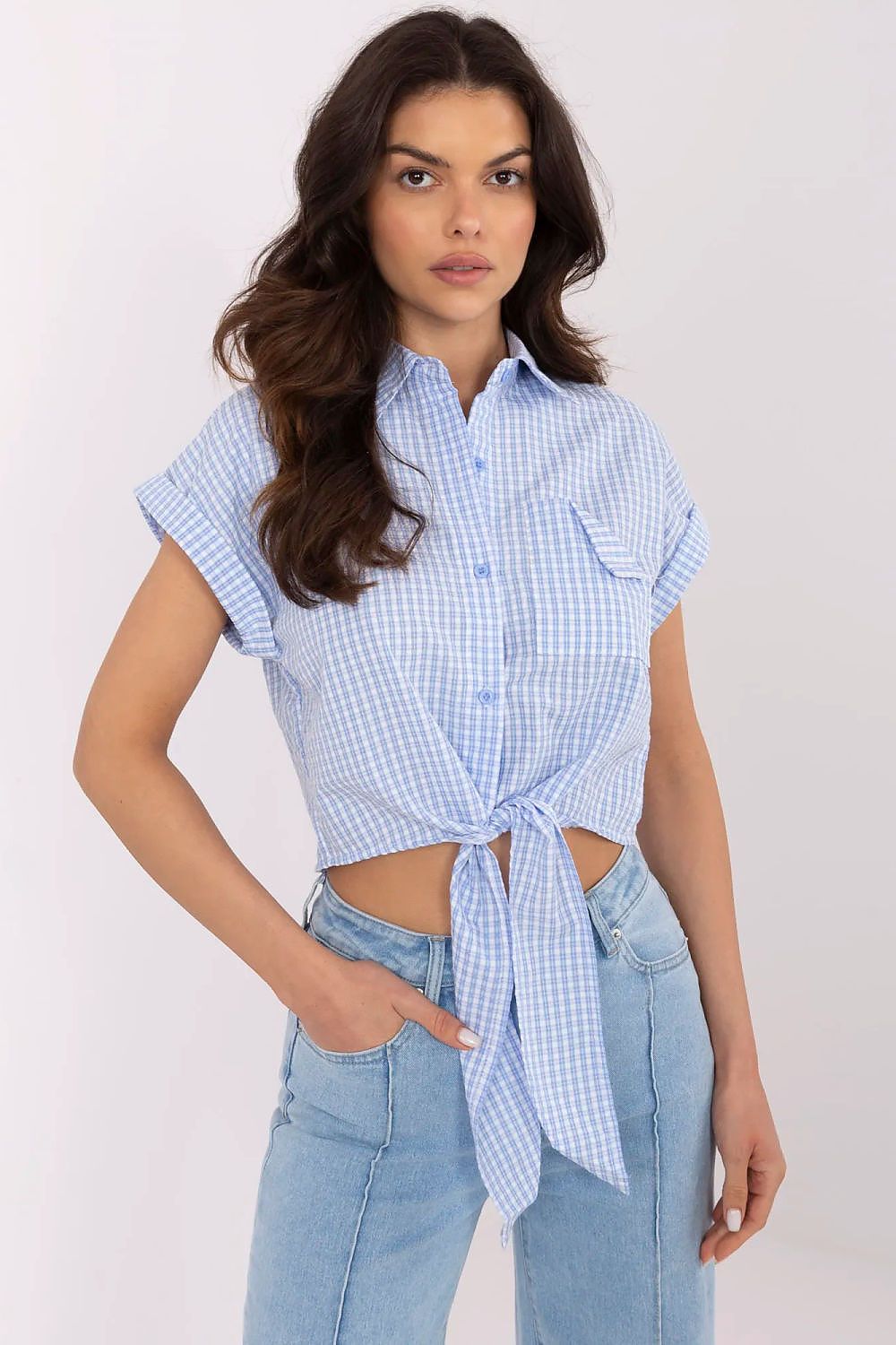   Bluzka Damska Model NM-BZ-KA-01147.62P White/Blue - NM 