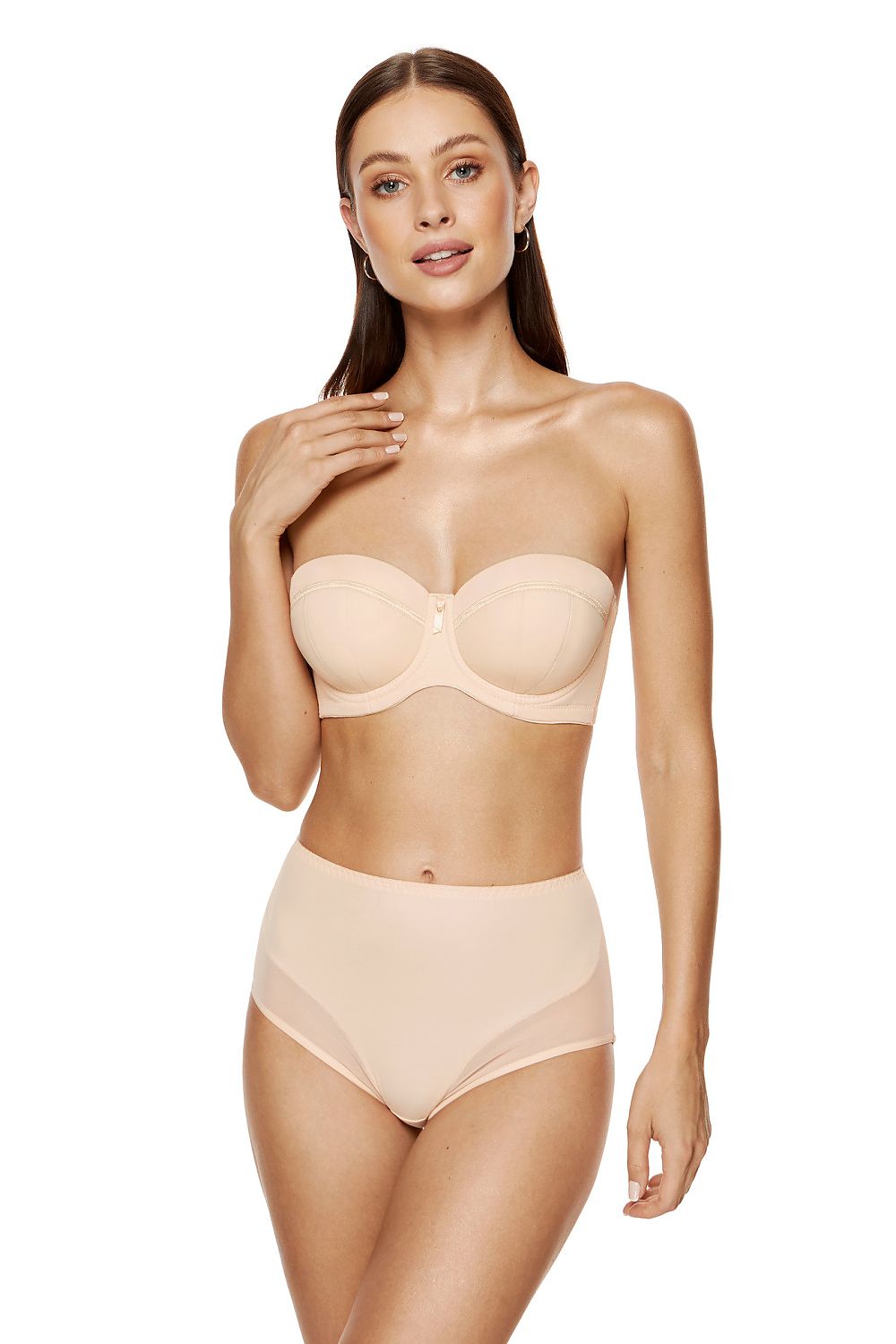  Biustonosz push up Biustonosz usztywniany Model  Bona B4 Beige - Gorteks 