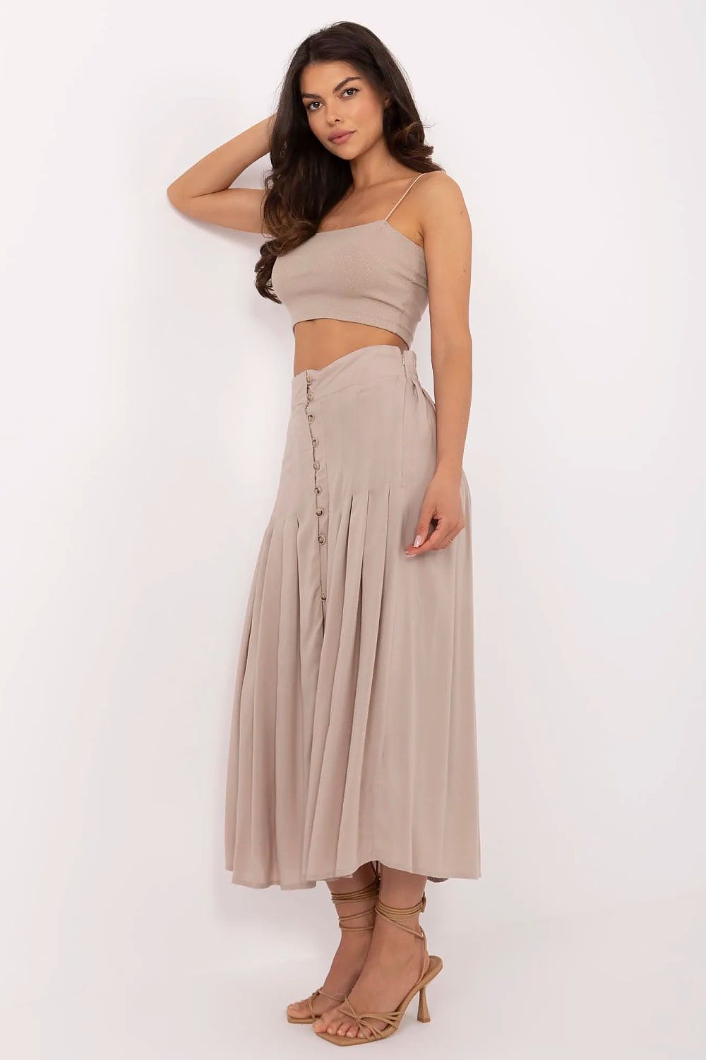  Spódnica Model D73761M50187B Dark Beige - Sublevel 