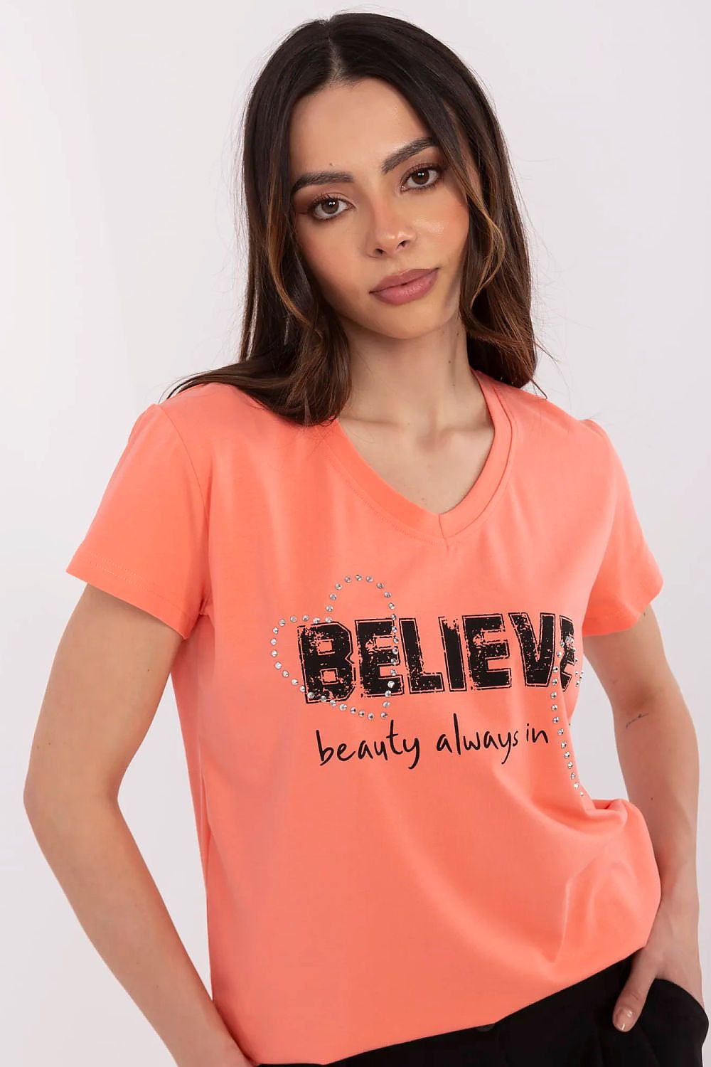   Tshirt Damski Model CLM-TS-1726.87 Coral - Factory Price 