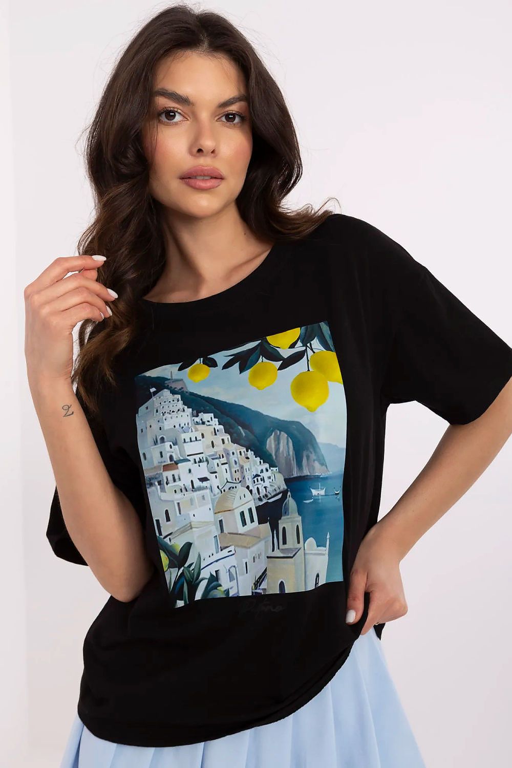   Tshirt Damski Model MI-TS-M3221-1.20P Black - Italy Moda 