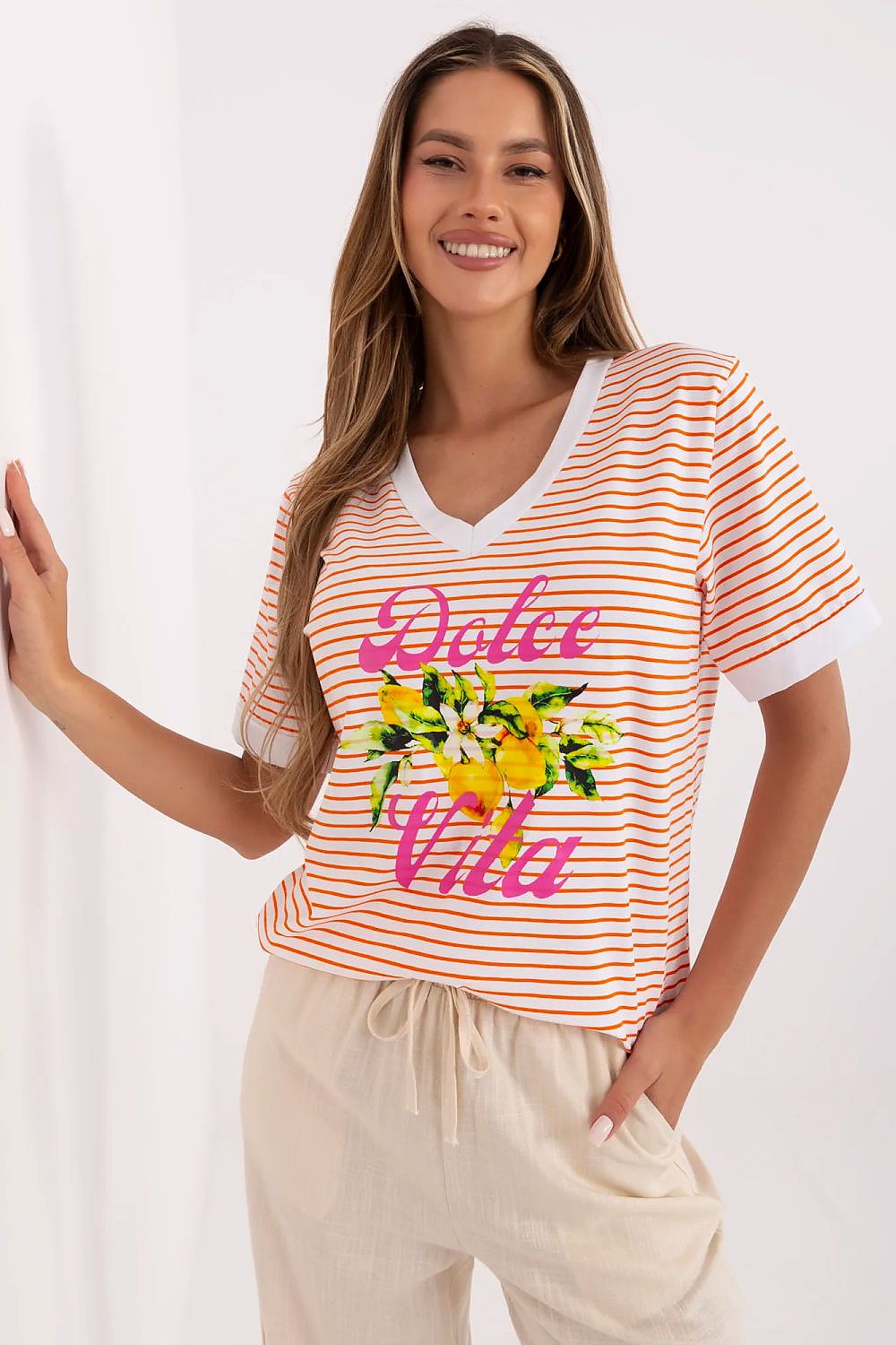   Bluzka Model MI-BZ-M6312-2.93 Orange - Italy Moda 