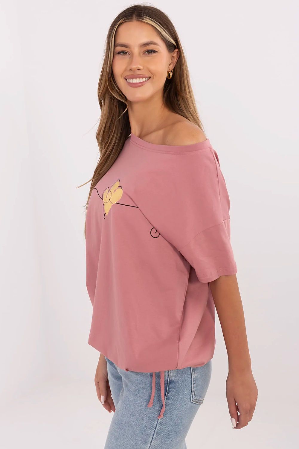   Tshirt Damski Model CLM-TS-1017.03 Dark Pink - Factory Price 