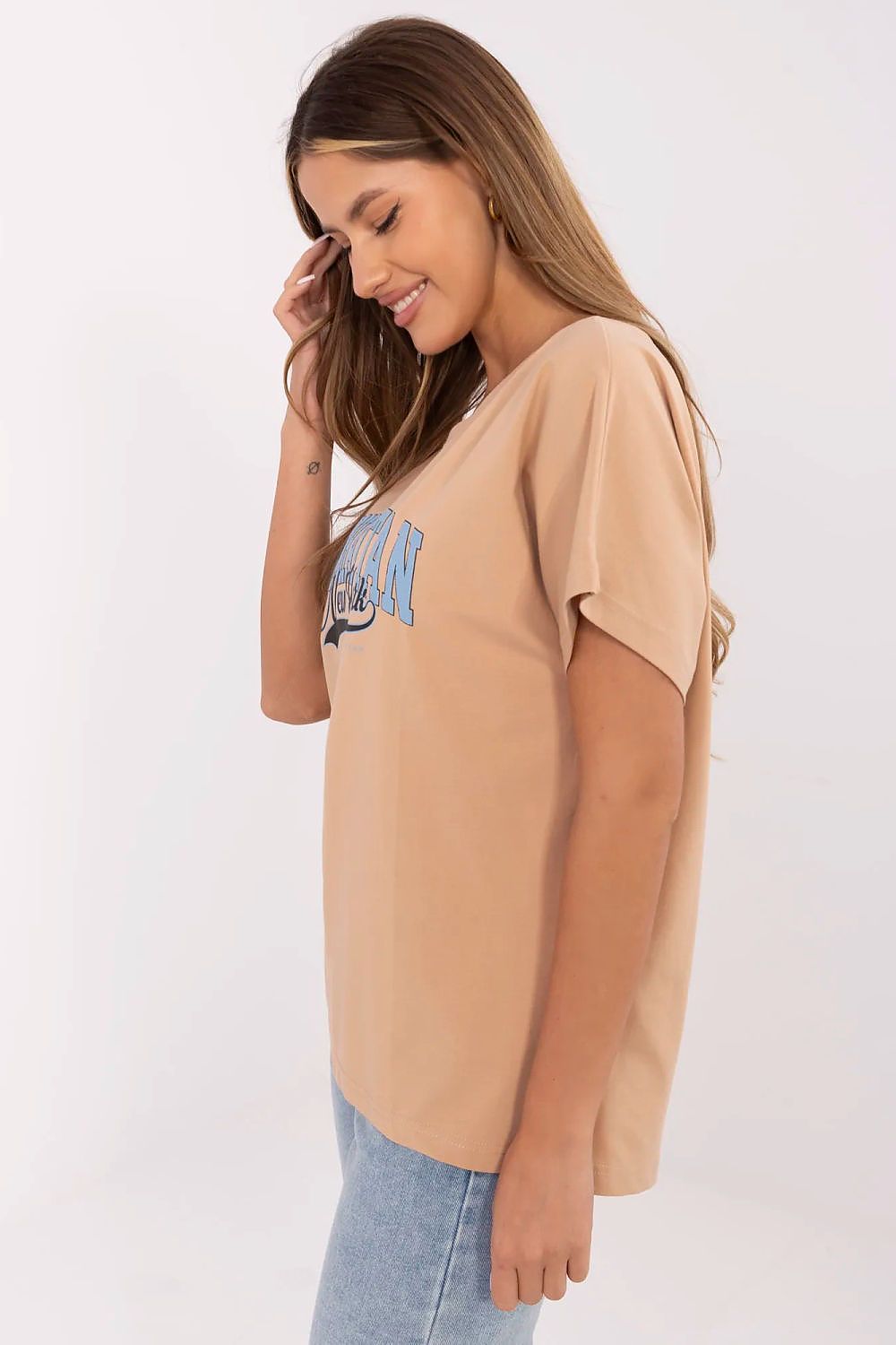   T-shirt Damski Model CLM-TS-0023.94 Camel - Factory Price 