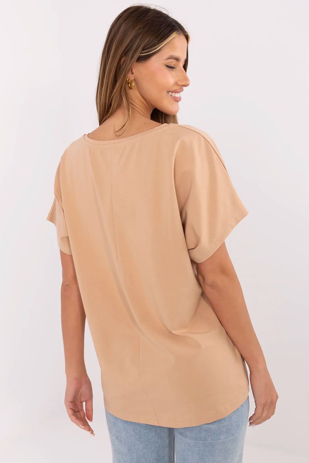   T-shirt Damski Model CLM-TS-0023.94 Camel - Factory Price 