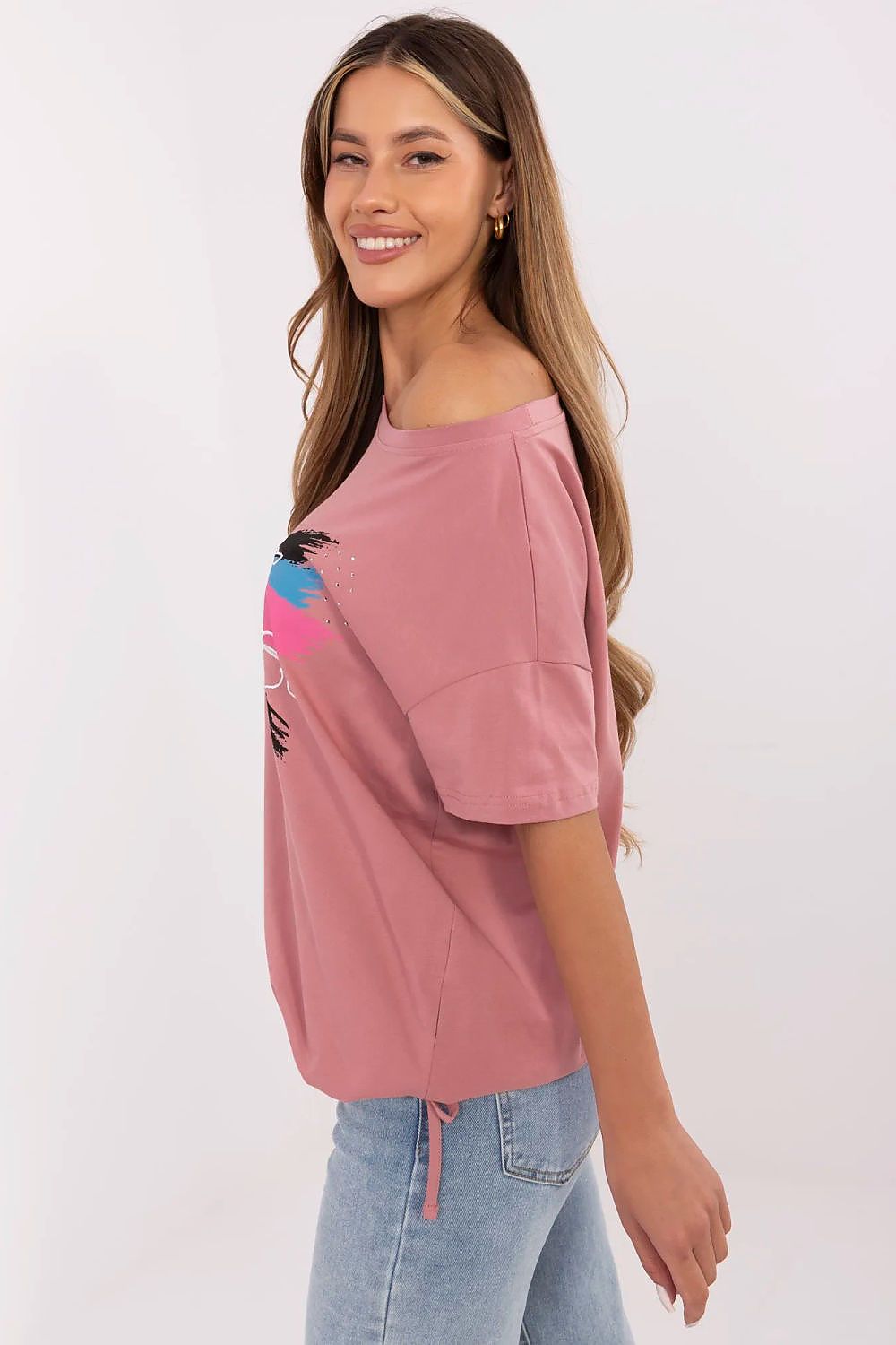   Tshirt Damski Model CLM-TS-1019.79 Dark Pink - Factory Price 