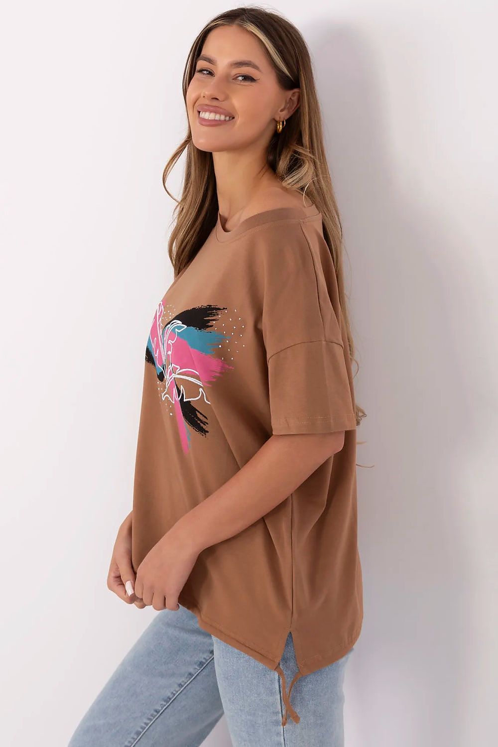   Tshirt Damski Model CLM-TS-1019.79 Light Brown - Factory Price 