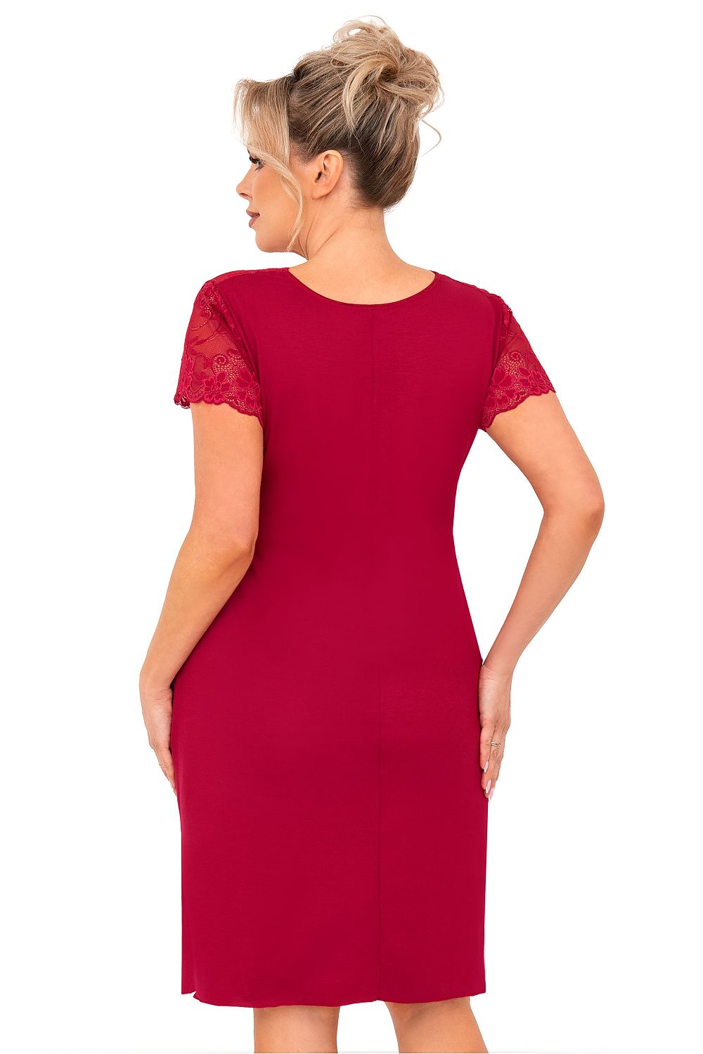  Koszulka nocna Koszula Nocna Model Livia Plus Size Burgund Bordo - Donna 