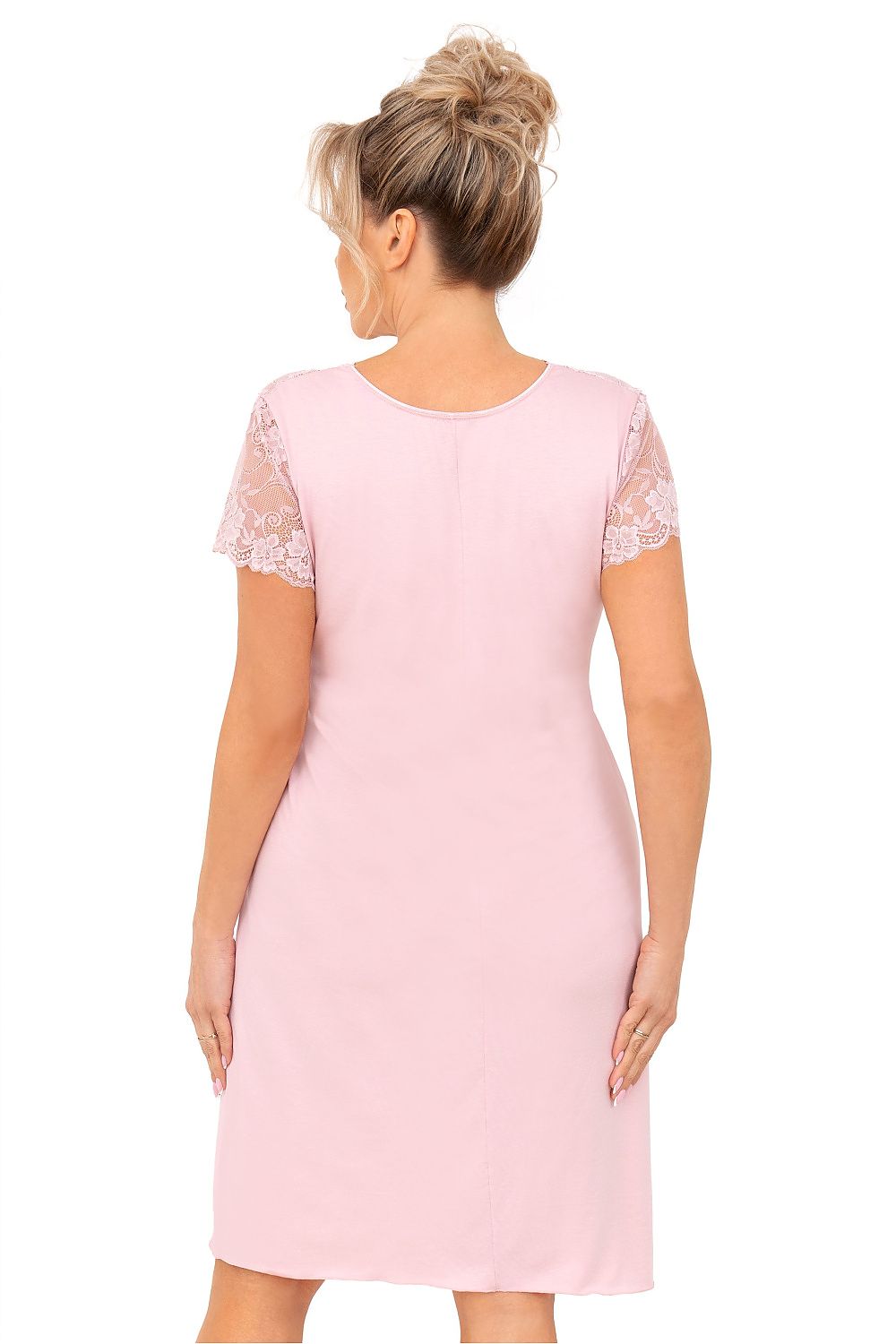  Koszulka nocna Koszula Nocna Model Livia Plus Size Powder Pink - Donna 