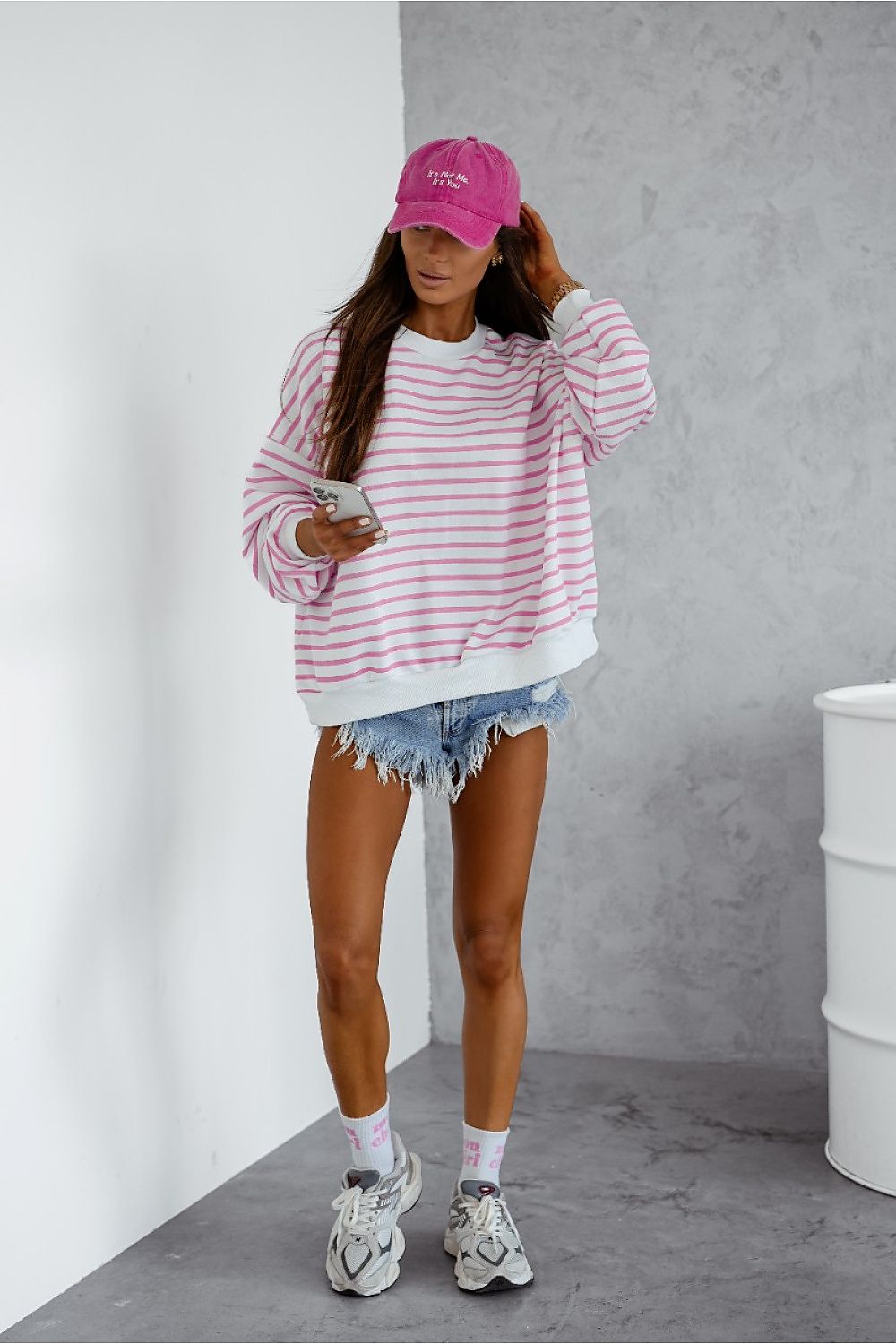   Bluza Damska Model Strel 295672096 Pink Paski - LaBalancia 