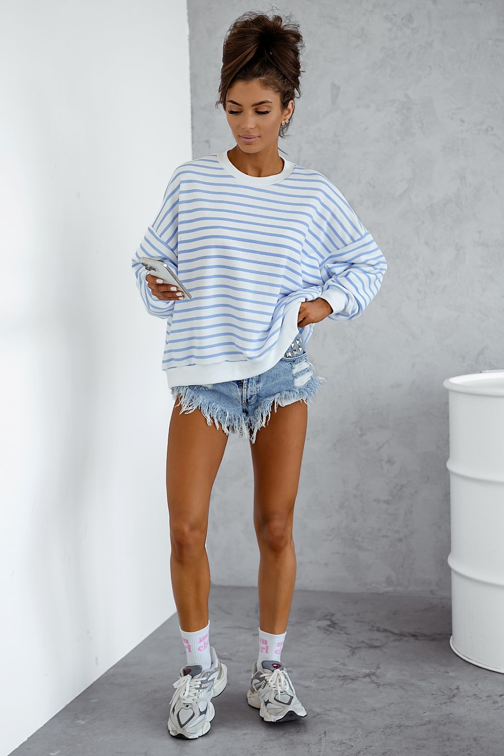   Bluza Damska Model Strel 295668859 Blue Paski - LaBalancia 