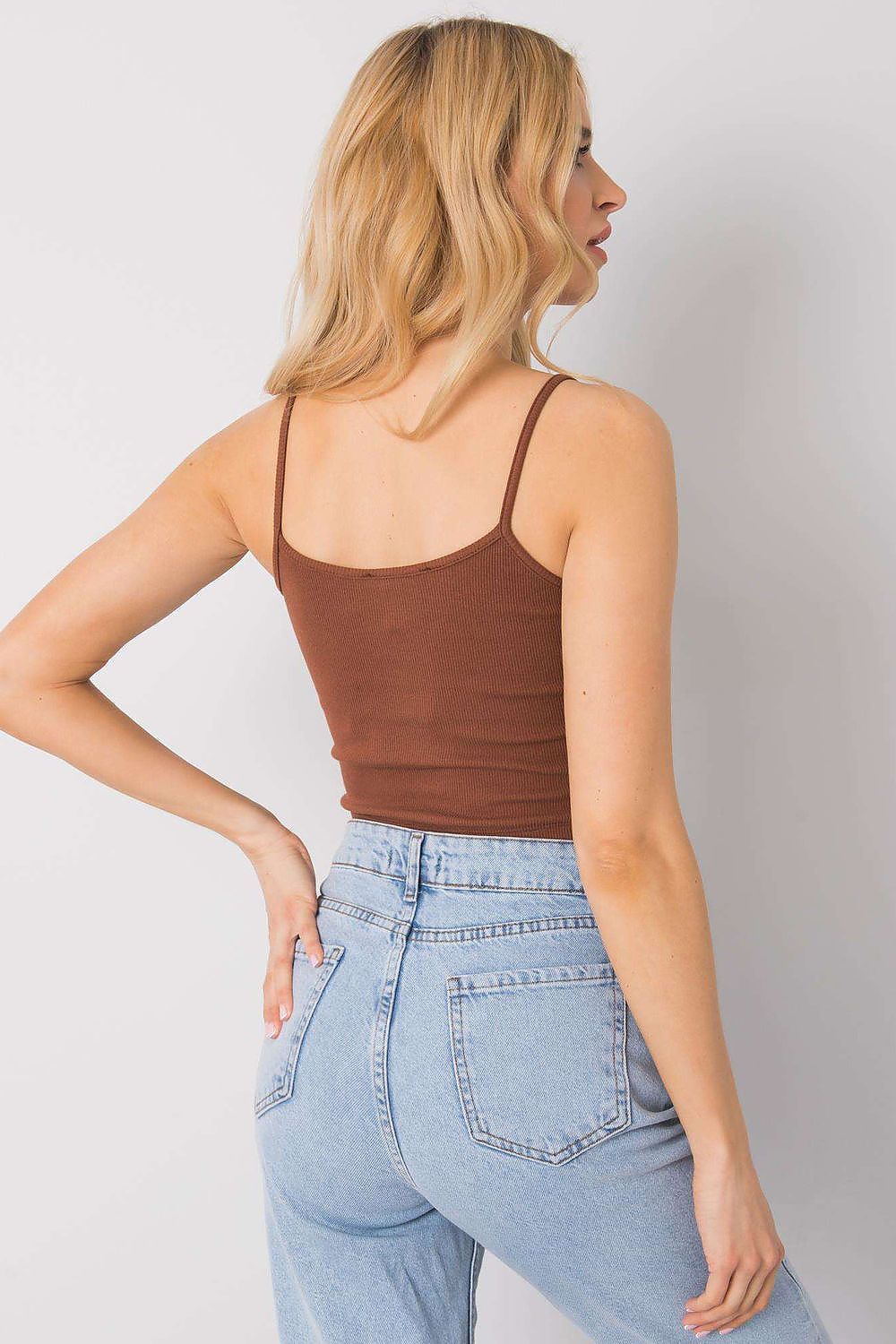  Koszulka Top Model RV-TP-6626.88 Dark Brown - Rue Paris 