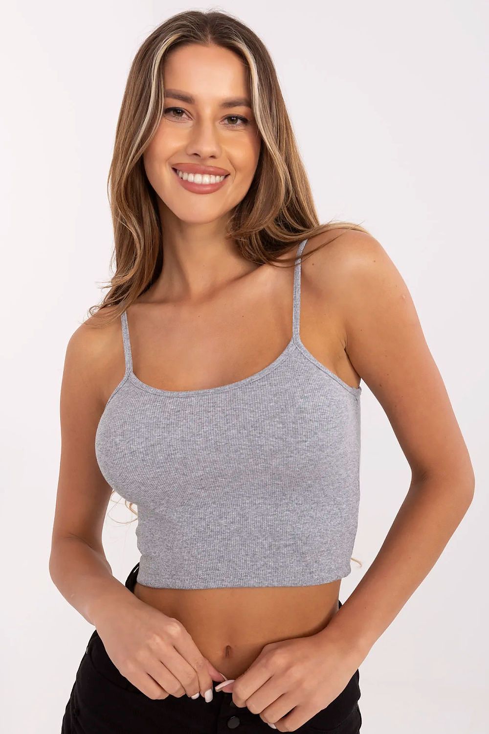  Koszulka Top Model RV-TP-6626.88 Grey - Rue Paris 