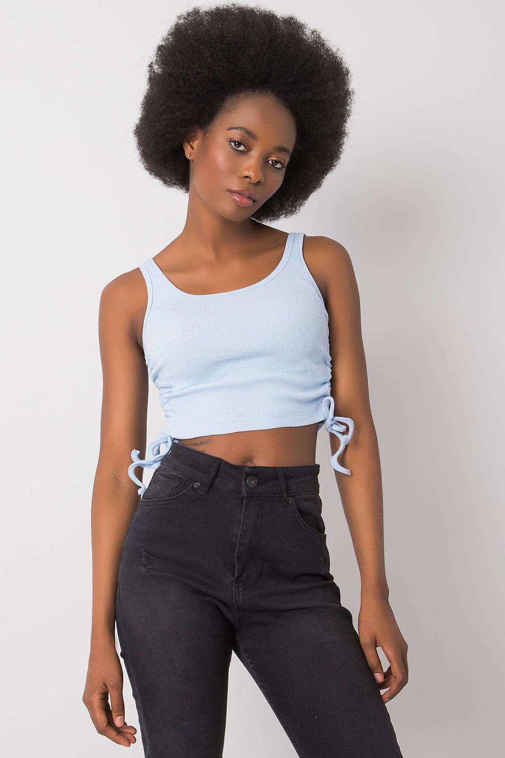  Koszulka Top Model RV-TP-6629.70 Light Blue - Rue Paris 